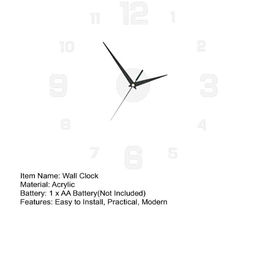 Yousheng 3D DIY Wall Clock Modern Design Battery Operated Luminous Arabic Numerals Clock Acrylic Decorative Clock