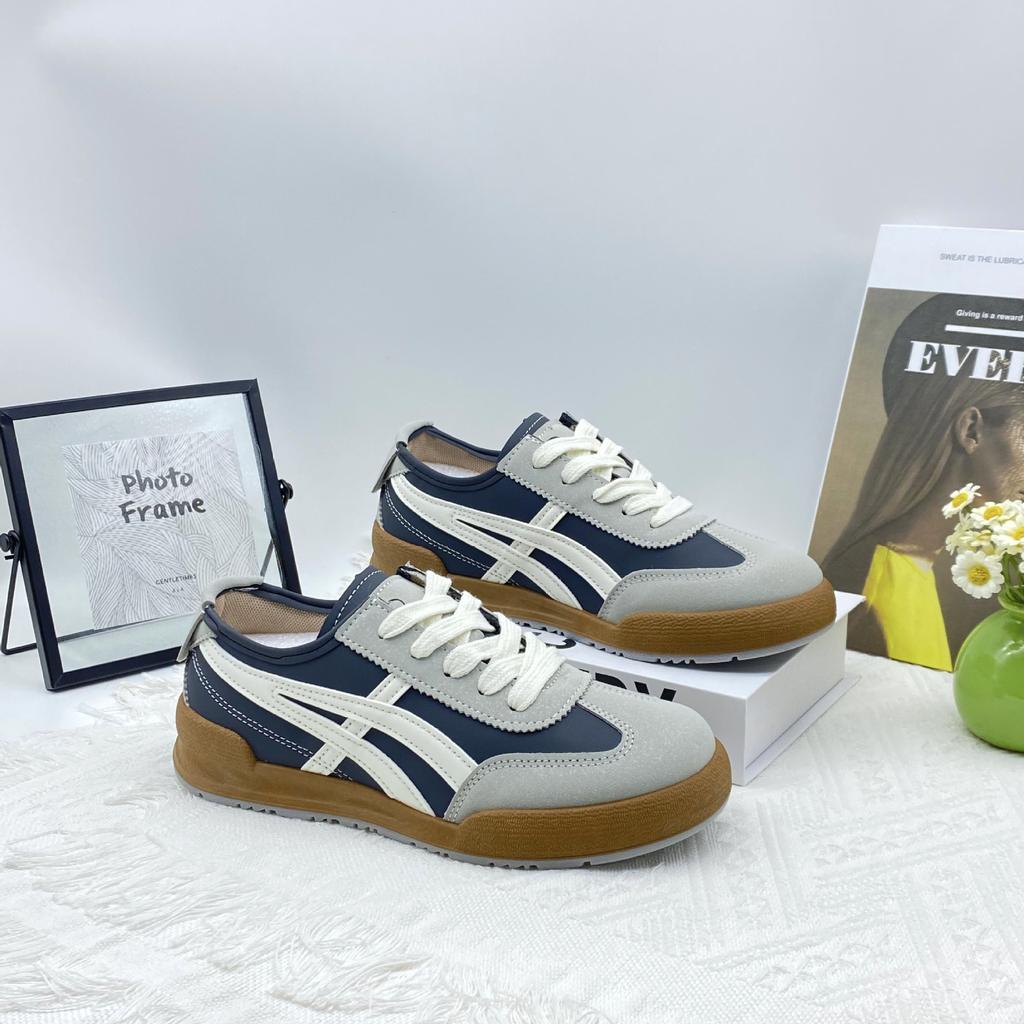 Dexun Schuhe Damen 2025 neu Herbst Retro vielseitig flache Grundplatte Schuhe lässig Sport Forrest Gump weiße Schuhe einzelne Schuhe