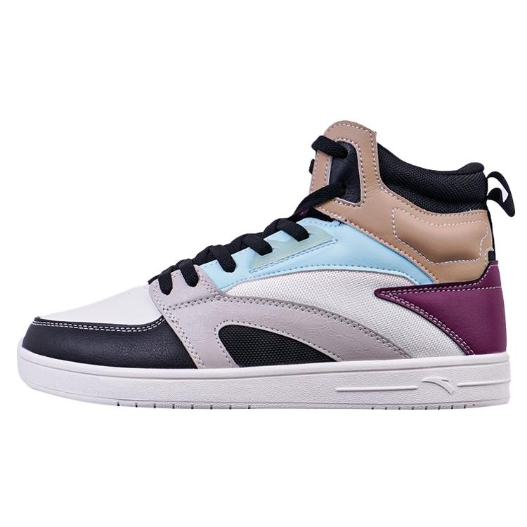 New Anta Street Naughty High Top Skateboard Shoes Men's White Gray Brown 112238067-4