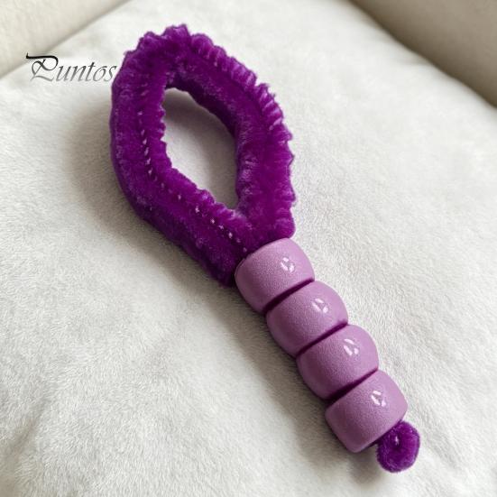 Soft Plush Cleaning Brush Belly Button Brush, Bristle Navel Cleaner with Anti Slip Groove Dirt Remover Beaded Handle, Portable Body Care Tool