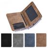 High Quality Sanded Leather Men Wallets Short Foldable Card Holder Coin Purse Men