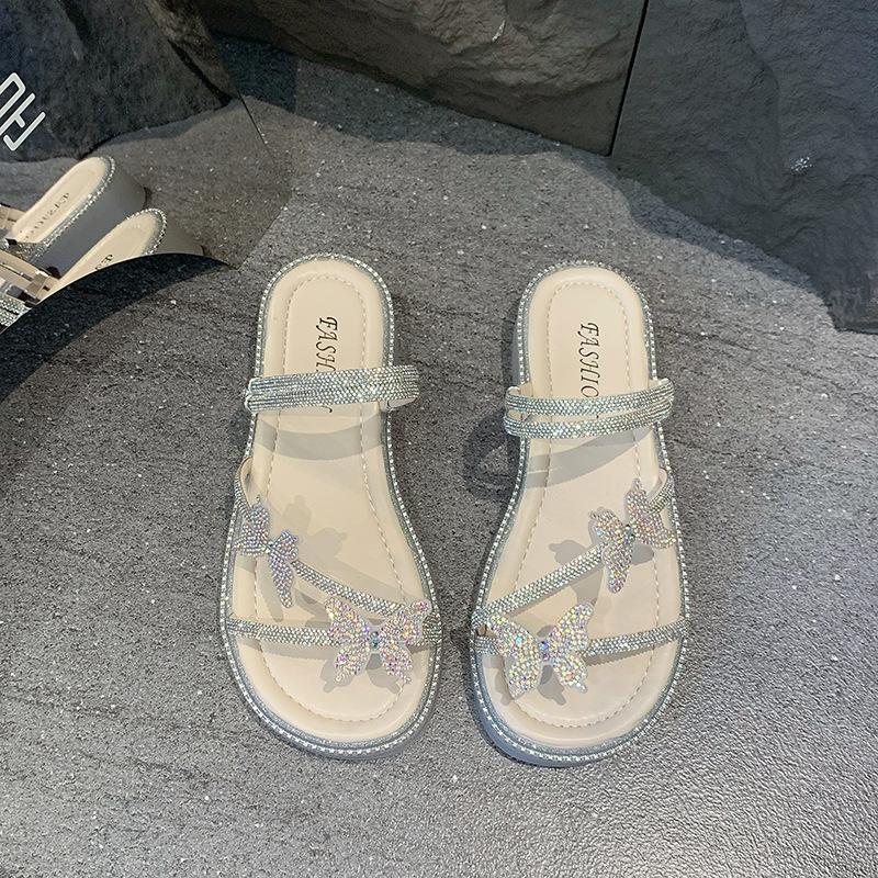 Roman sandals women's summer 2025 explosion fairy style temperament French style with skirt slippers women wear beach shoes