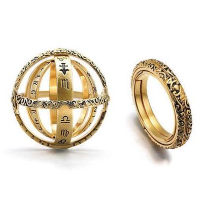 Moda Donna Uomo Hollow Astronomical Ball Capovolgi Trasforma Anello Tellurion