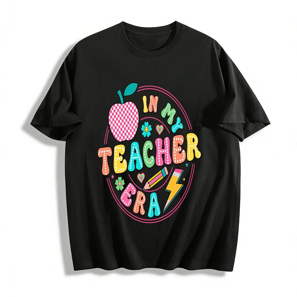 

In My Teacher Era Retro Graphic Casual Teacher Top Pure cotton T-shirt XXS