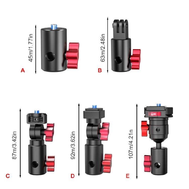 Secure 1/4 Inch / 3-Claw Thread Aluminum Alloy Adapter Base For Universal Tripods Light Stand Camera Mount