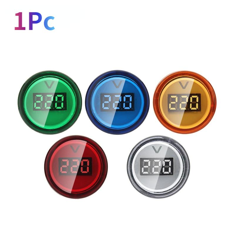 DIY Mini Digital Voltmeter 22mm Round AC 50-500V Volt Voltage Tester Meter Monitor Power LED Indicator Pilot Lamp Light Display