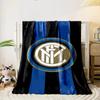 Inter Milan Logo Design in Blue & Black Flannel blanket for bedroom living room sofa and nap