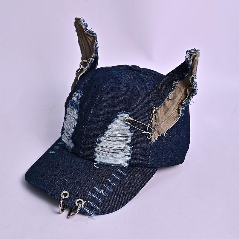 Doberman Dog Ears Hip-Hop Denim Duckbill Cap - Unisex Summer Baseball Hat