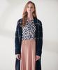 Not No-Button Wool Check Long Cardigan