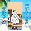 Handtuch Textil Bademantel Strand Schnelltrocknend Leicht Illustration D-NichtsTunS Tragbar Camping Niedlich M-Herr Schwimmen Pool Reise