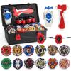 Burst Battling Gyro Toys, 12 Spinning Tops & 2 Launchers, Combat Game with Portable Storage Bag