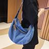 Women's Vintage Denim Hobo Bag Zipper Crossbody Bag All-Match Bag For School Work