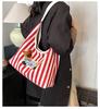 Single Shoulder Bag, Women's New Striped Single Shoulder Bag, Large Capacity Fashionable Tote Bag, Diagonal Cross Bag Backpack