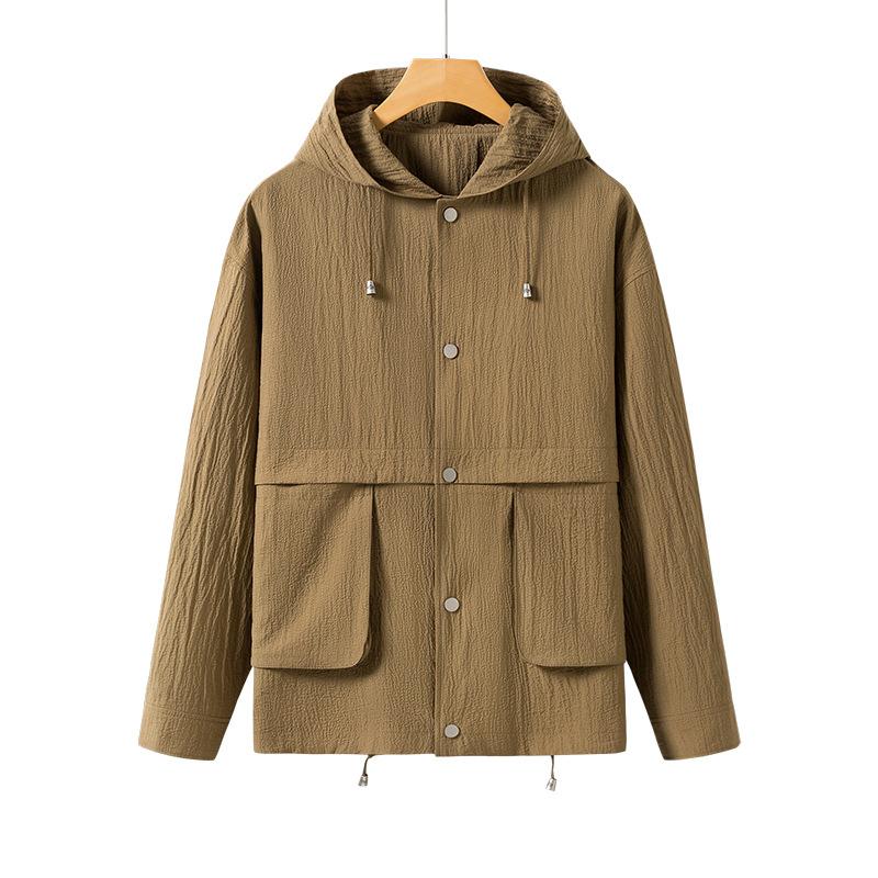 Мужская повседневная куртка с капюшоном Весенне-осенняя короткая солнцезащитная трендовая — фото 4