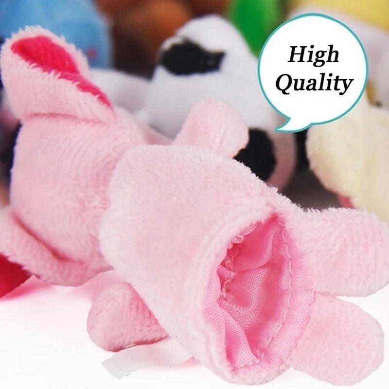 10 Pcs Cartoon Biological Animal Finger Puppet Plush Toys Dolls Child Baby Favor Mini Decoration Room Accessories