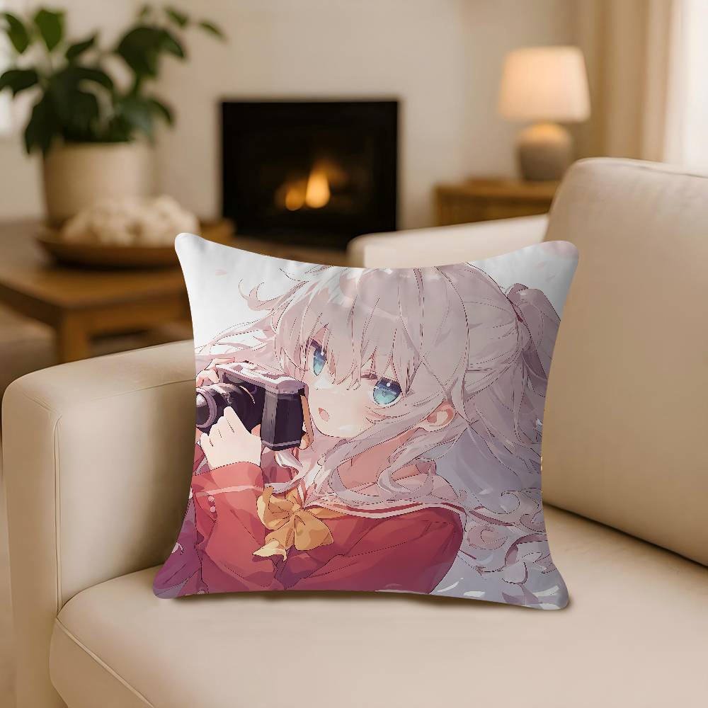 Charlotte Tomori Nao Anime Cushion Cover 30x50 Polyester Sofa Cushions Decorative Throw Pillows Home Decoration Pillowcover