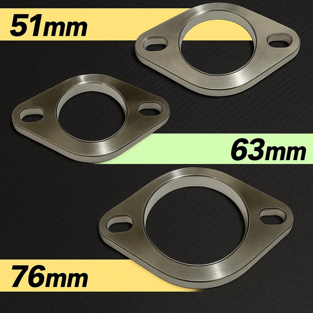 Universal Muffler SUS 304 Stainless Welded and Car Exhaust Repair Mirror 2 S-NET Flange, Steel, Pressed, Accessories, Silencer, Bracket, A, Finish,