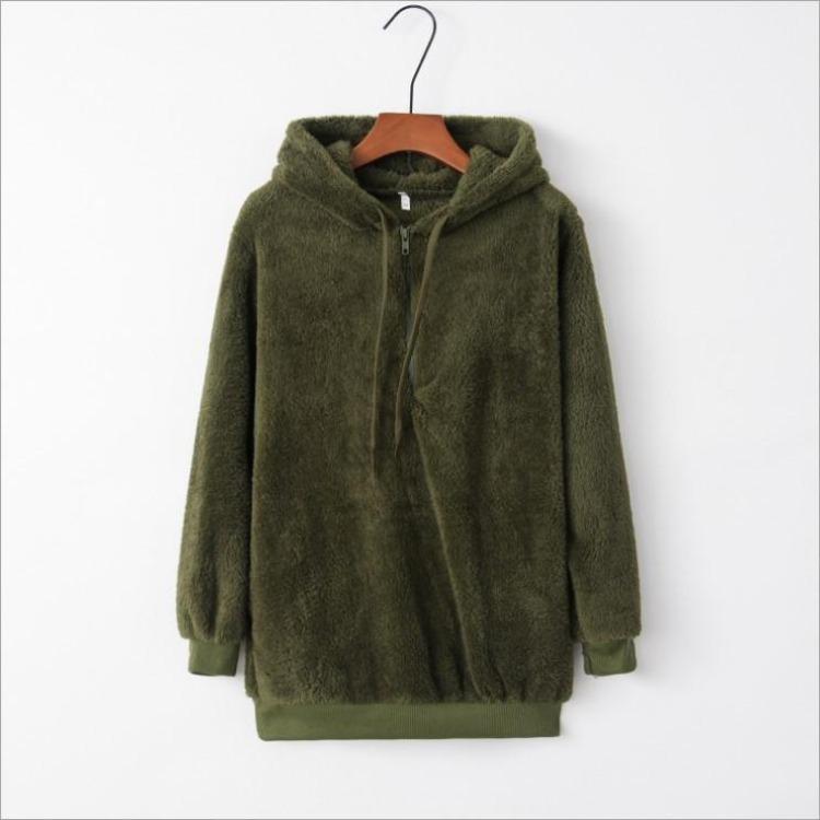 Lange Mouw Dames Casual Effen Met Capuchon Warm Trui Jas Mode
