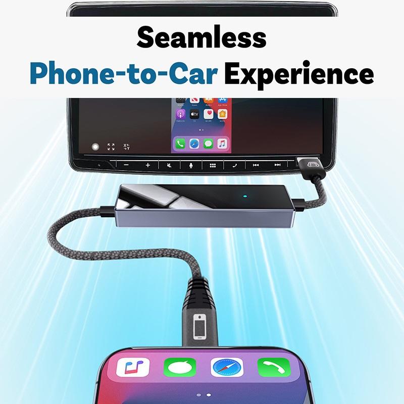 Wireless Car Adapter for CarPlay, MirrorTouch Two-Way Control, Plug & Play, for In-Car Multimedia Systems