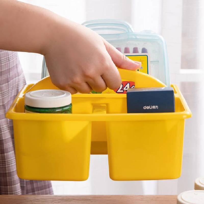 Plastic Storage Basket With Compartments For Kids School Crafts And Toy Organization