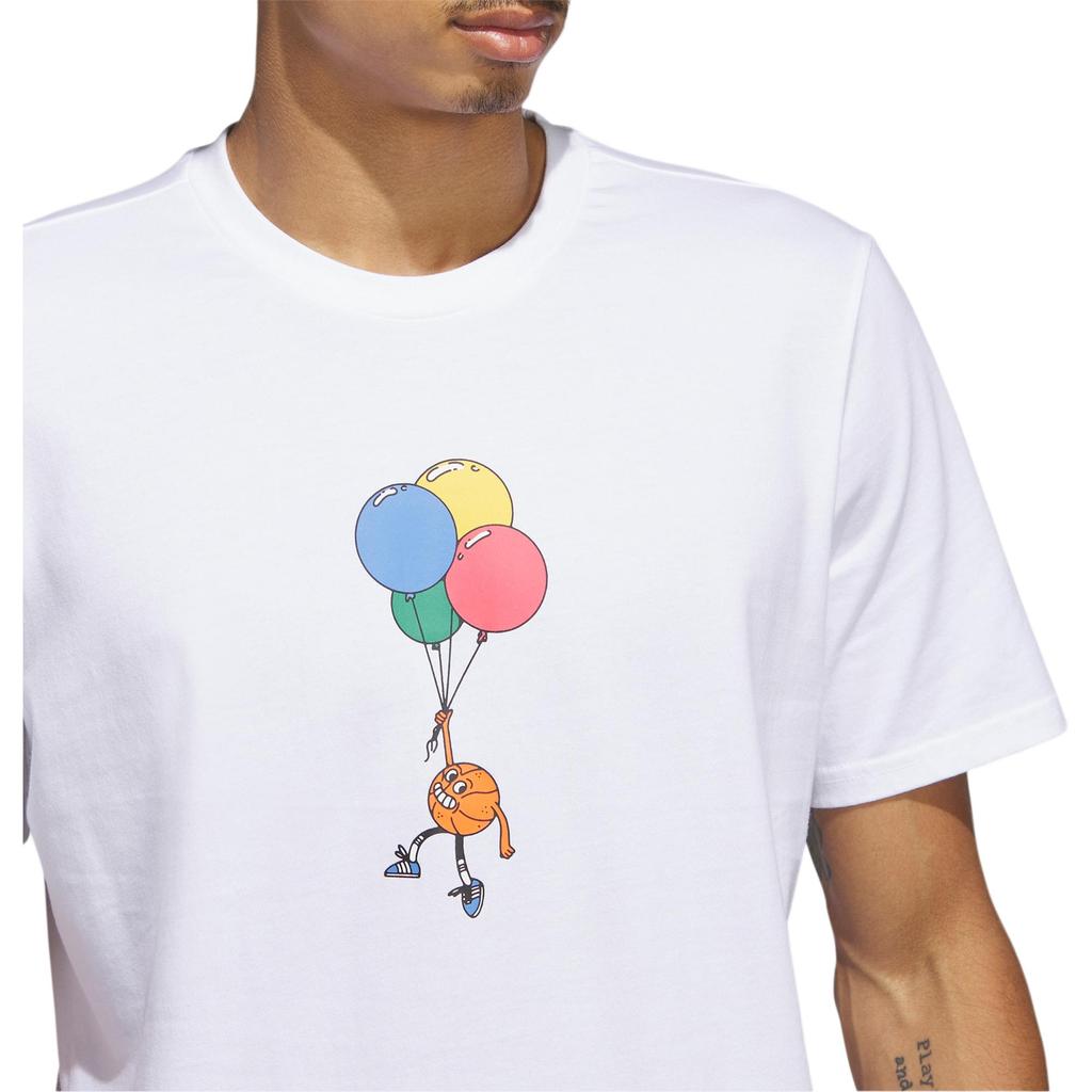 adidas Lil Stripe Basketball T-Shirt Cartoon Print Kurzarm T-Shirt Herren Oberteile Weiß IC1864
