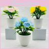 Miniature Rose Blossom Plant Artificial Silk Flowers Home Decor Display Office