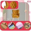Scandinavian Wing Chair Luna Print Duo Family Furniture Gold Yellow Comfortable