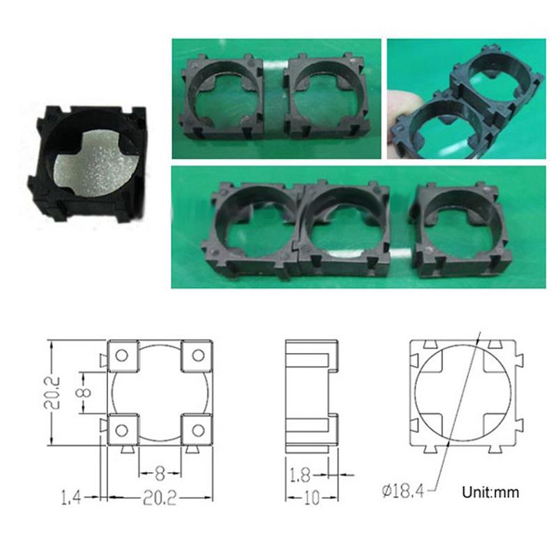 100-500pcs 18650 Lithium Battery Holder Hard Shell Anti Vibration Plastic Battery Bracket Cylindrical Batteries Stand Spacer DIY
