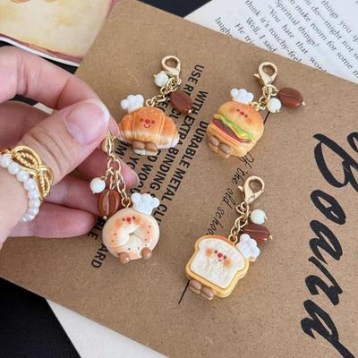 Portachiavi Pane Finto Carino Portachiavi Cibo Divertente Ciondolo Borsa Adorabile Decorazione da Appendere per Cuffie Regali per Amici