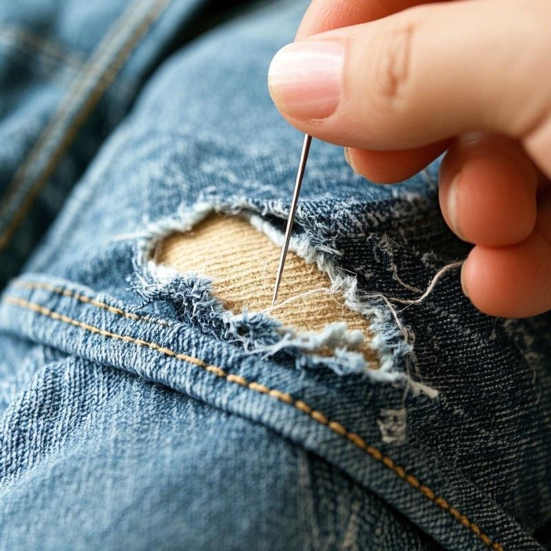 20Pcs Iron-on Jeans Patches with Sewing Repair Set Inside & Outside Strongest Adhesive Clothes Patches for Clothing