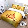 Merry Christmas Golden Design Bedding Duvet Cover Set Duvet Cover Pillowcases  (1*Duvet Cover 2*Pillowcases, without duvet insert)