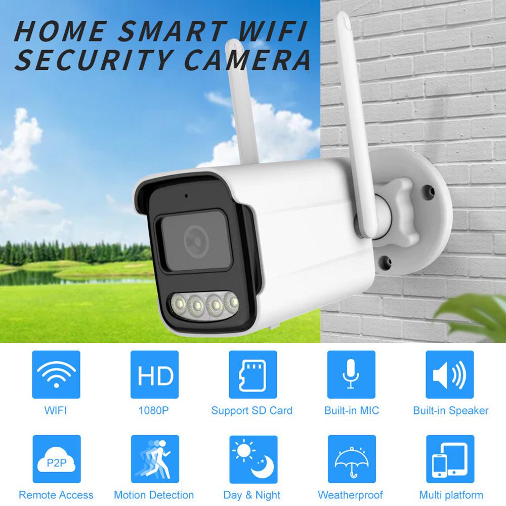 HD Dual Light Wireless WiFi Outdoor Bullet Camera with Night Vision, Mobile Remote Access, Waterproof Design, and Card Slot