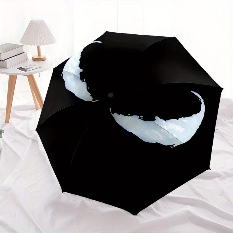 

Villain Mask,Dark Symbolism Theme Automatic Compact Folding Cute Umbrella - Portable and Durable, 8-Bone Iron Umbrella for All Weather070706
