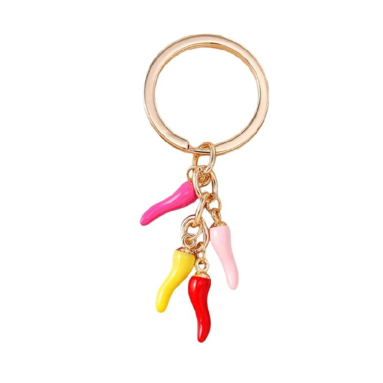 Portachiavi Creativo a Forma di Peperoncino Anello Portachiavi in Lega Accessorio Decorativo Portafoglio Auto Ciondolo da Appendere per Borse Regali