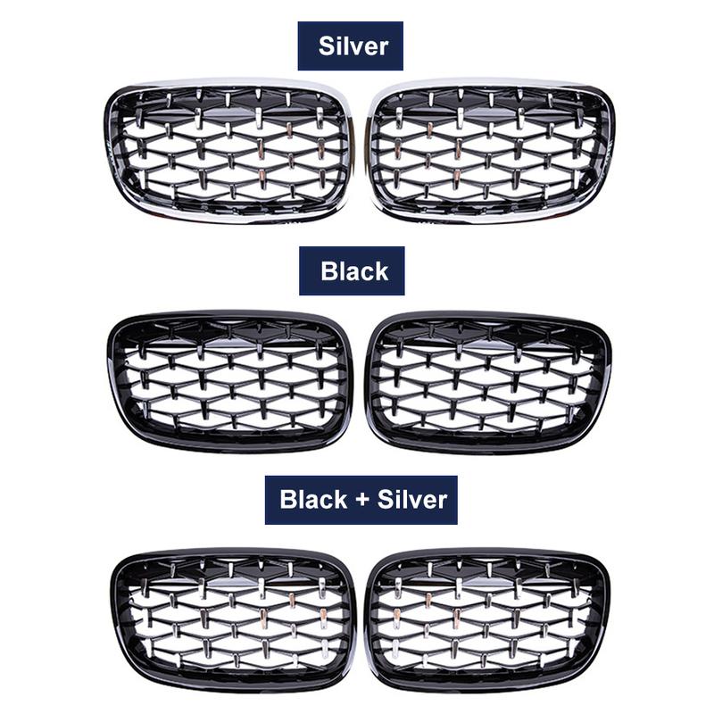 Car Front Bumper Mesh Grill Diamond Kidney Grille For BMW X5 X6 E70 E71 2008 2009 2010 2011 2012 2013 Chrome Meteor Style Grills