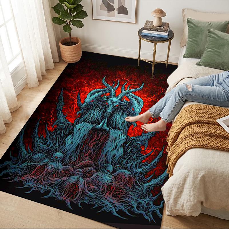 Devil Worship Living Room Nonslip Area Rug Soft Carpet For Bedroom Game Playroom Sofa Office Home Decor Doormat Christmas Gift C930155