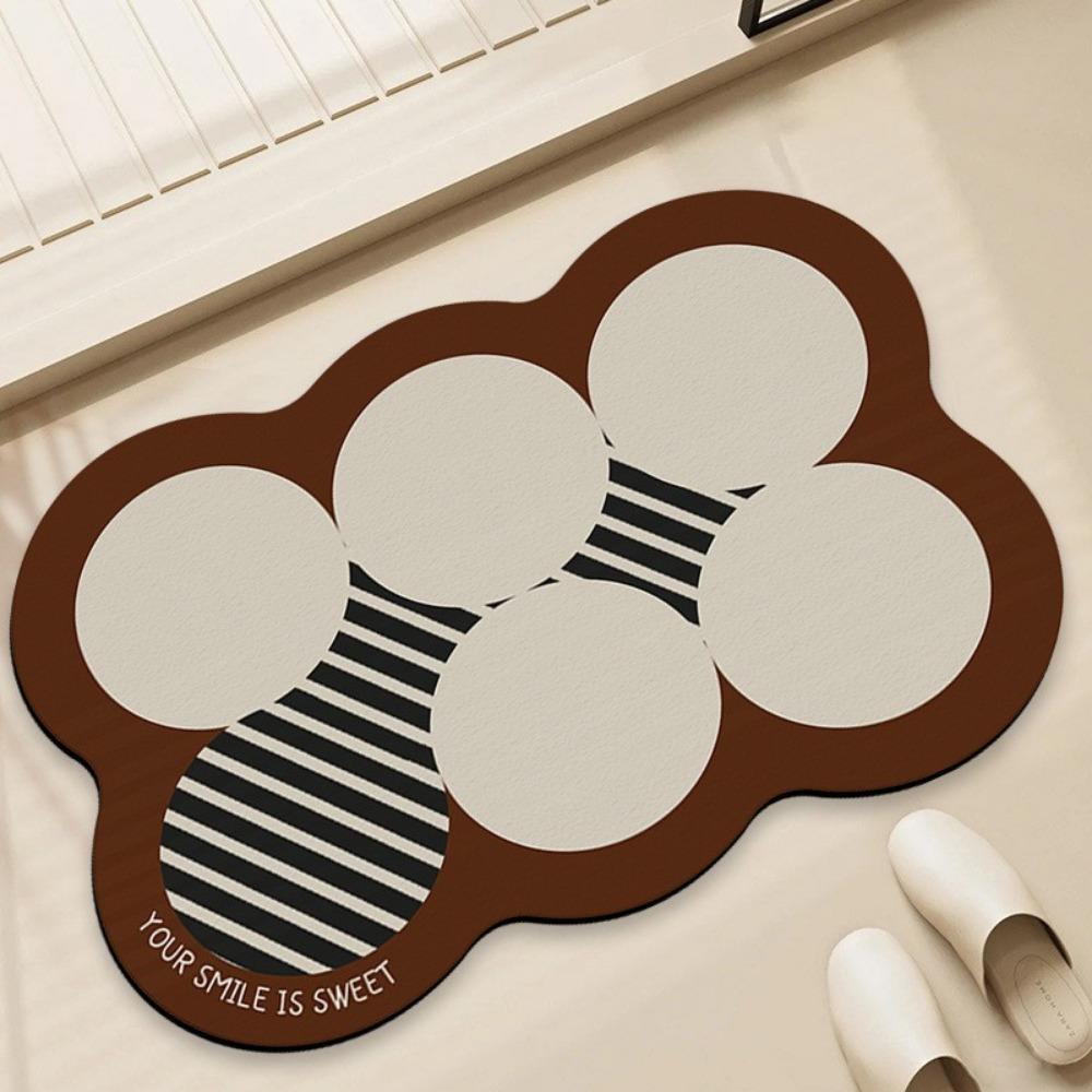 Irregular Simple Printing Bathroom Thickening Mat Bath Non-slip Carpets In Wash Basin Bathtub Side Floor Rug Shower Room Doormat Memory Foam 3D Pad