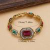 Bohemian Fashion Multicolor Oval Square Zircon Women's Vintage Style Bracelet Party Wedding Zircon Gift Accessories