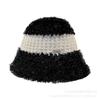 New Knitted Bucket Hat Women's Autumn and Winter Outdoor Wide-brimmed Breathable Bucket Hat Color Matching Fashionable Simple Basin Hat
