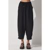 Women's Black Pocketed Linen Viscose Shalwar Trousers Cv00001