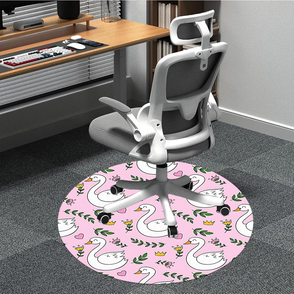 

1pc Swan Pattern Chair Carpet for Office - Durable, Ideal for Chair Mats, Stylish & Functional Decorative Rug yy260130054 80cm by 80cm