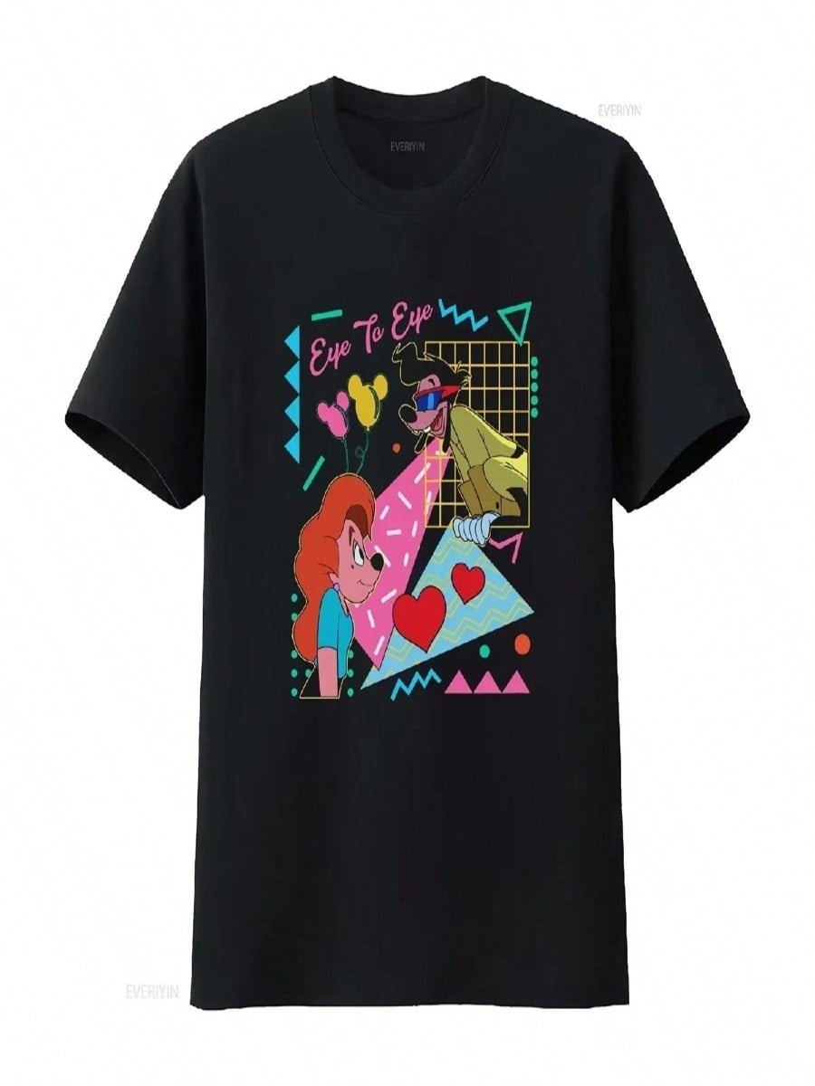 Retro 90s Roxanne And Max Dressed T Shirt K637 Vintage Washed Designer Clothes Stretched Top For Everyday Wear Streetwear S разноцветный