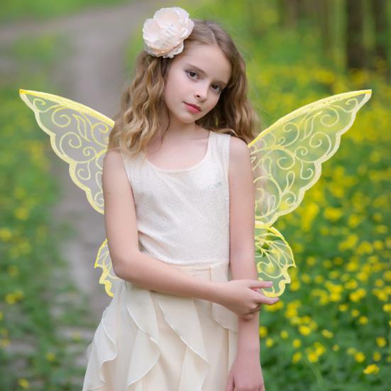 Fairy Wing for Kids Adults Butterfly Fairy Halloween Costume Glitter Angel Wings Elf Cosplay Accessory for Girls Women