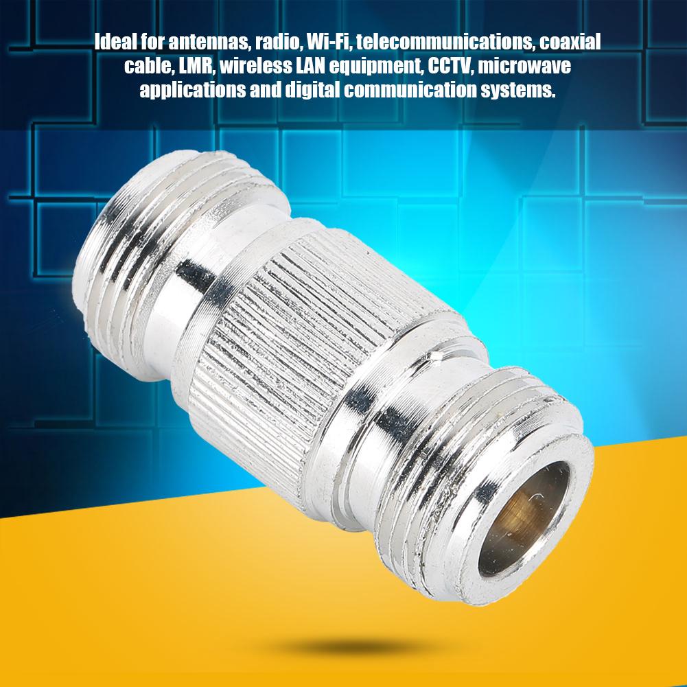 2PCS N Female Double Pass Connector for N Type Male Coaxial Cables Antennas Radio