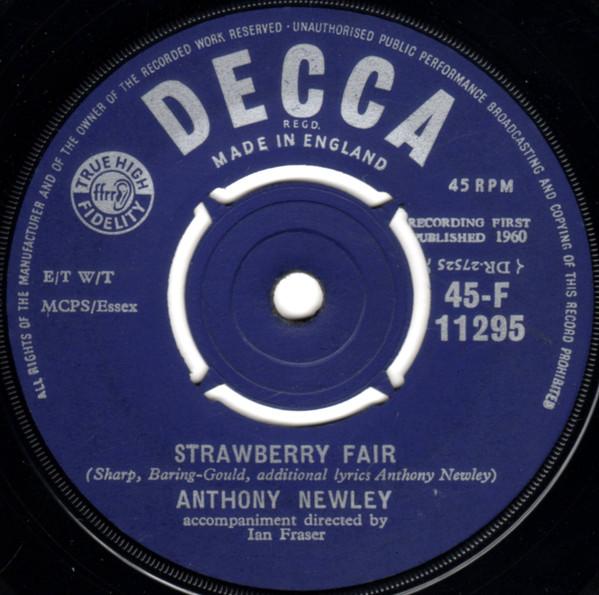 

7inch Record ANTHONY NEWLEY Strawberry Fair 45F11295 DECCA 1960 UK Pop Used