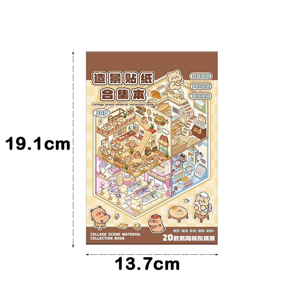 20Pcs/Book 3D Miniature Scene 3D Stickers DIY Notebook Sticker Landscape Sticker Book  Children Gift