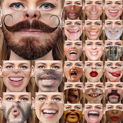 Adult Anti-Dust Sand Exhaust Sunscreen Funny Face Scarf Breathable Cycling Mask