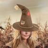 New Halloween Scarecrow Patch Witch Hat Halloween Witch Hat Cosplay Pointy Straw Witch Hat Festive Costume Accessory Party Props