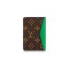 Louis Vuitton Pocket Organizer Series Monogram Canvas Color Block Design Coated Canvas And Leather Wallet Men Wallet Brown Mint-Green M81536