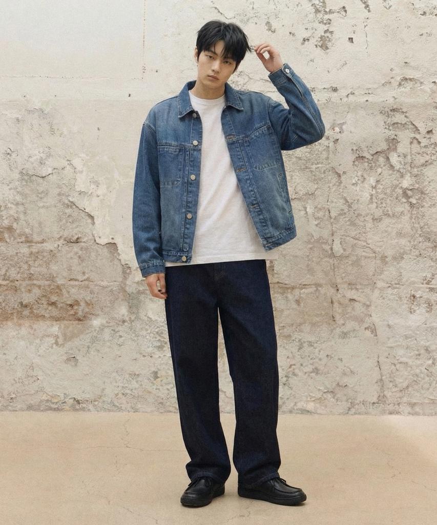 Agod Stone Washed Crop Denim Jacket [Indigo]